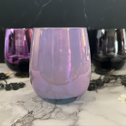 Moonflower Essence- Stemless Wine Glass 9.5 oz Candle (Lilac)