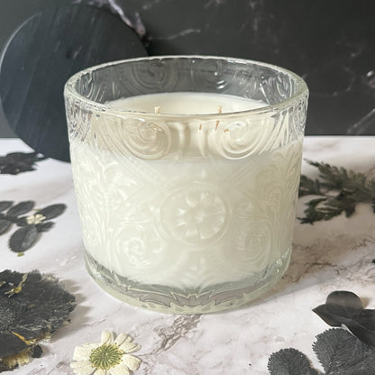 Coconut Milk & Sandalwood- Stately Illuminator 11.5 oz Candle (White / Clear)