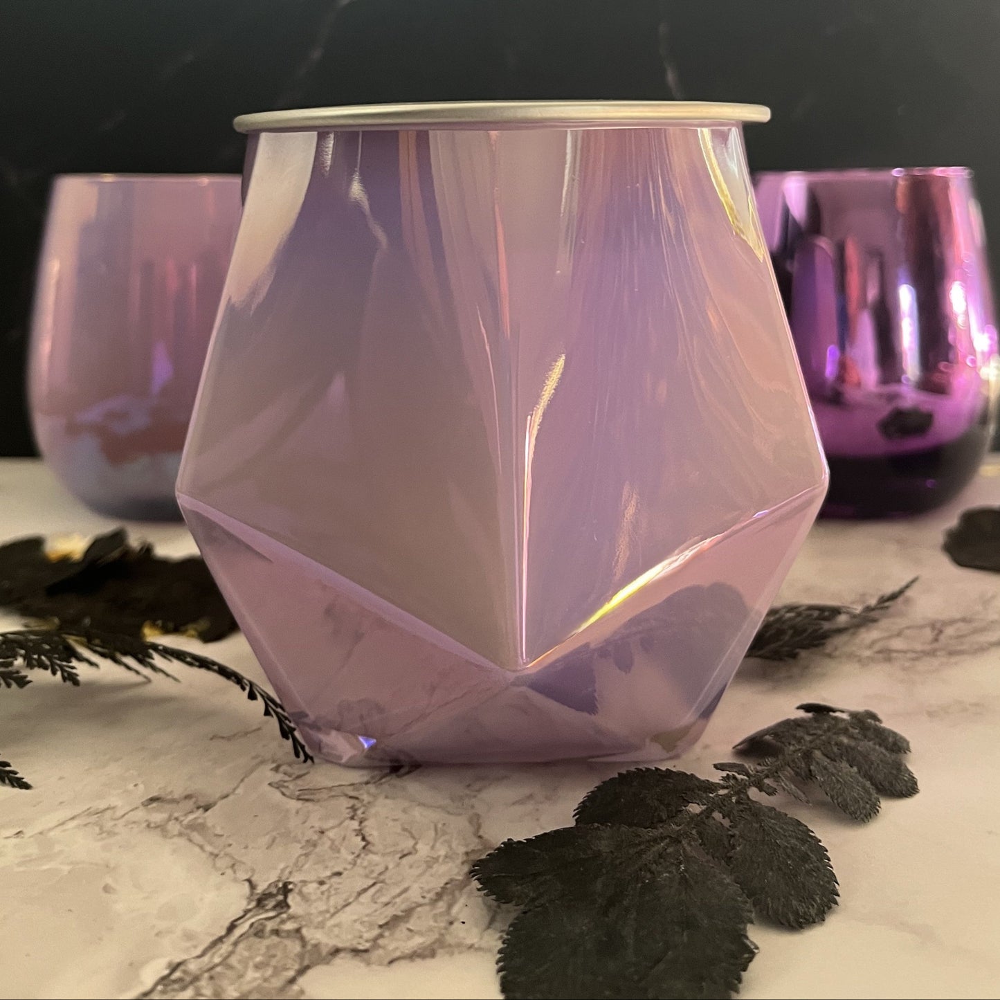 Black Currant & Jasmine- Chic Hexagon 14.75 oz Candle (Lilac)