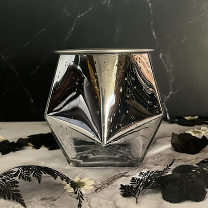 First Snowfall- Chic Hexagon 14.75 oz Candle (Speckled Silver)