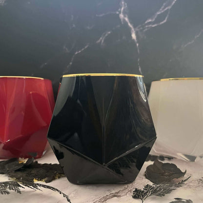 Black Cherry Merlot- Chic Hexagon 14.75 oz Candle (Black)