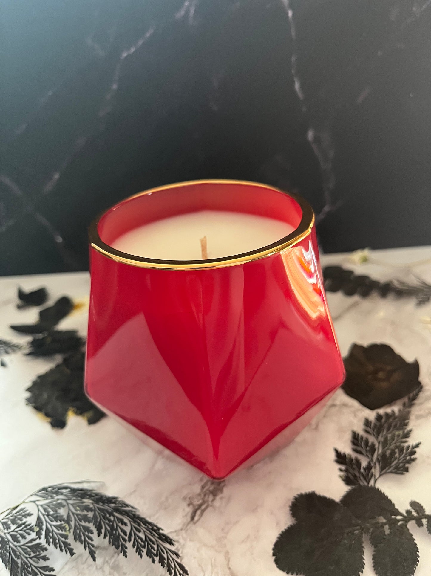 Cranberry Mimosa- Chic Hexagon 14.75 oz Candle (Red)
