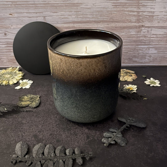 Coffee Shop- Earthy Ombre Ceramic 11 oz Candle