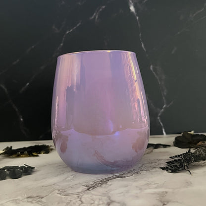 Moonflower Essence- Stemless Wine Glass 9.5 oz Candle (Lilac)